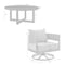 Armen Living Argiope 3 Piece Patio Outdoor Swivel Seating Set in Dark Gray Aluminum with Gray Cushions 840254332638 - alternate 5
